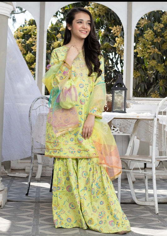 Lemon Green - Girl's Dress