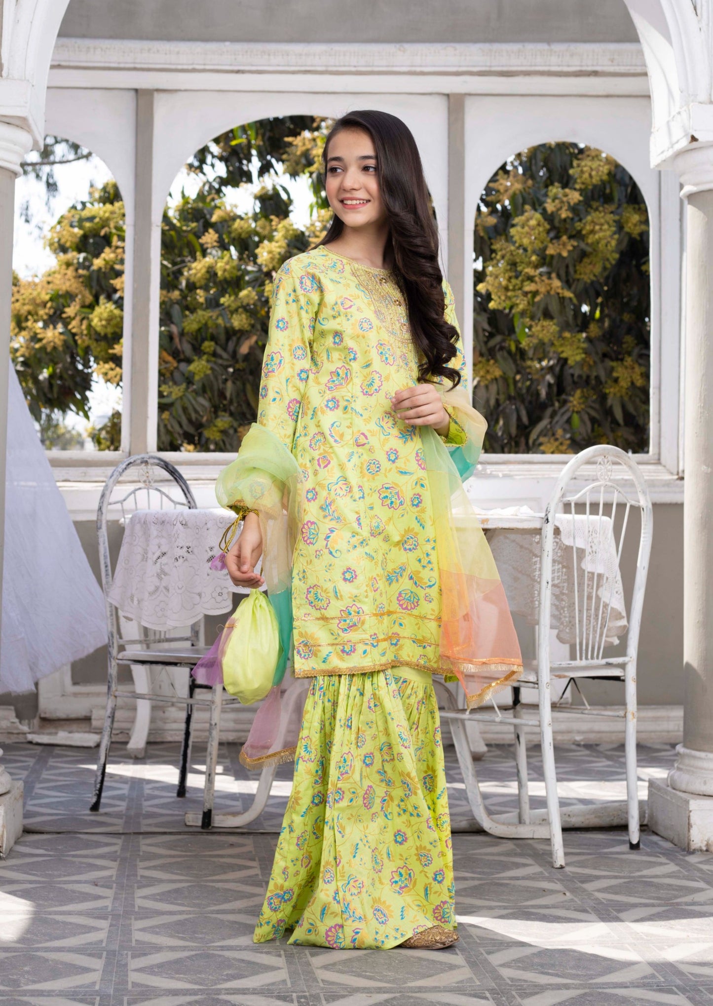 Lemon Green - Girl's Dress