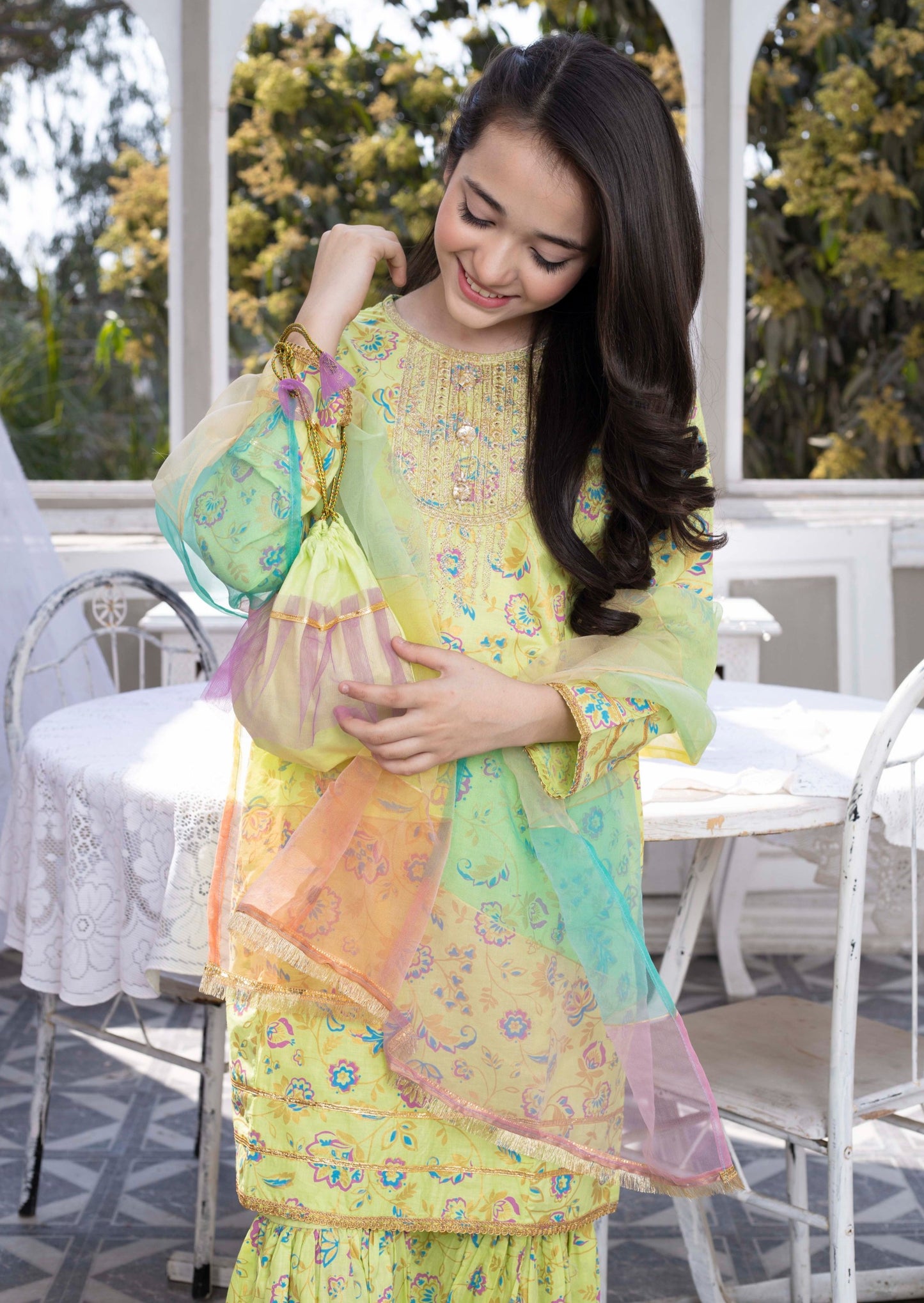 Lemon Green - Girl's Dress