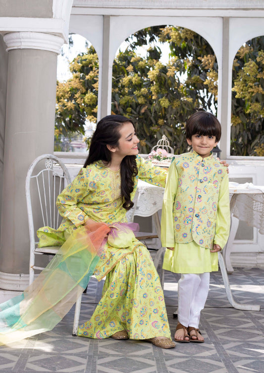 Lemon Green - Girl's Dress