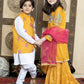 Mustard : Boy's Kameez, Shalwar & Waistcoat
