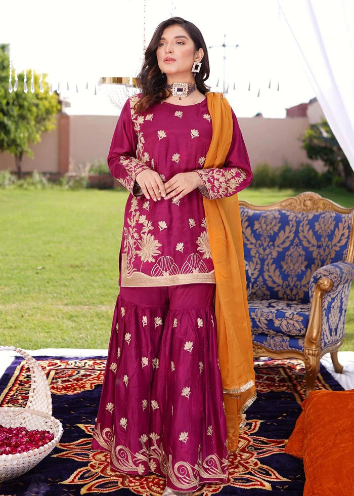 Magenta - Women's Gharara Dress