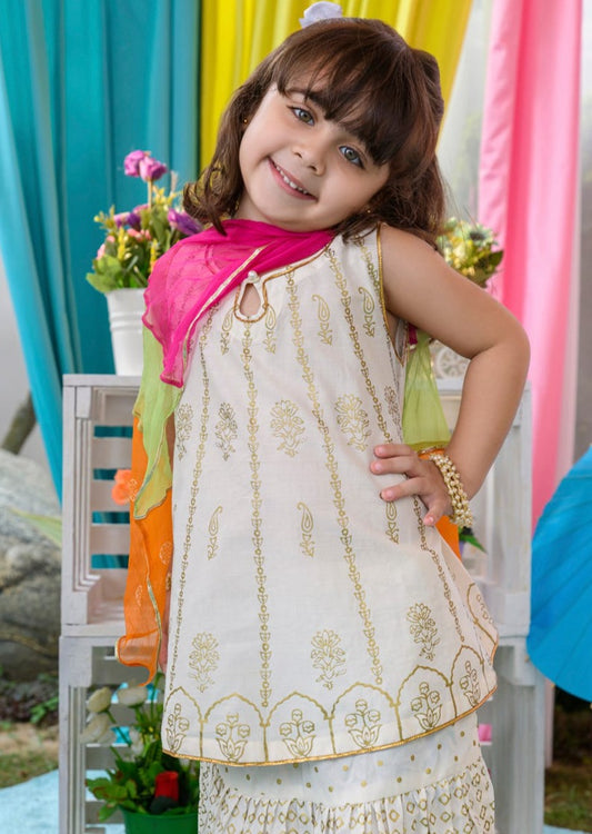 White - Infant Girl's Lehnga Dress