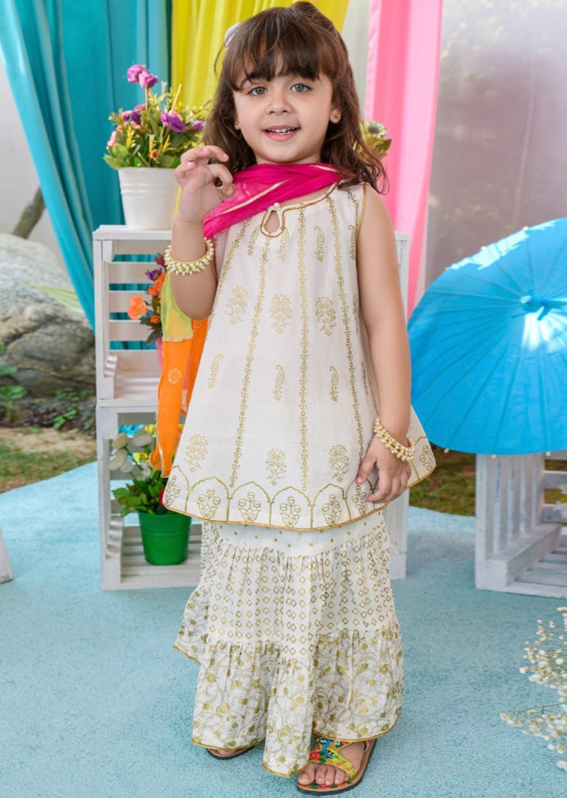 White - Infant Girl's Lehnga Dress