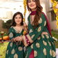 Dark Green & Magenta - Girl's Frock Suit