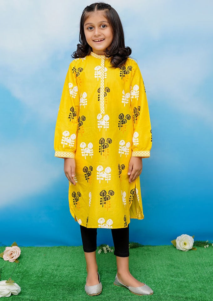 Yellow - Girl's Kurta