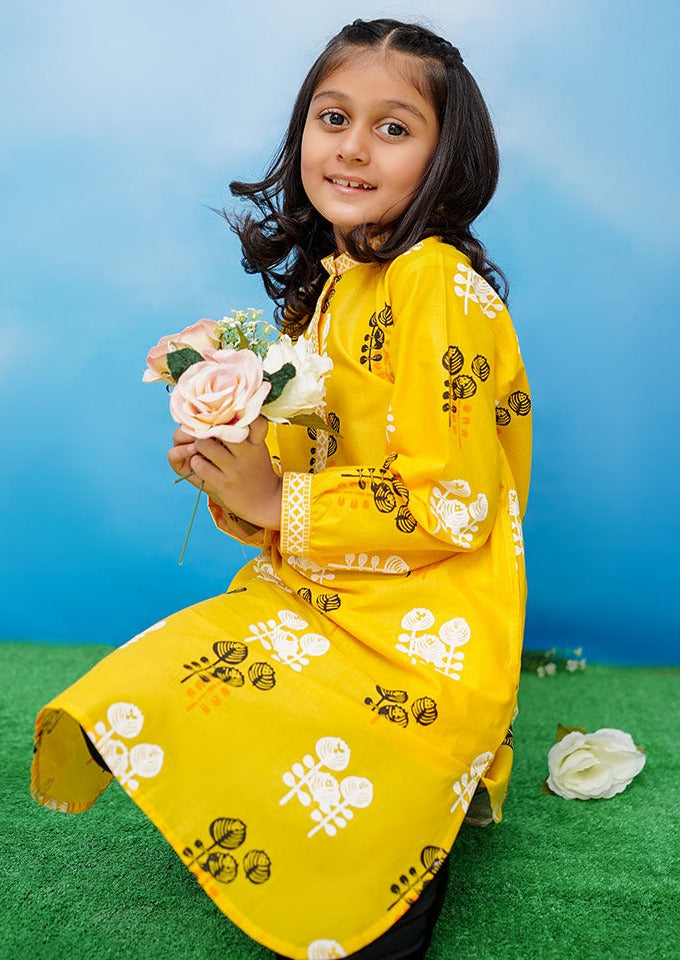 Yellow - Girl's Kurta