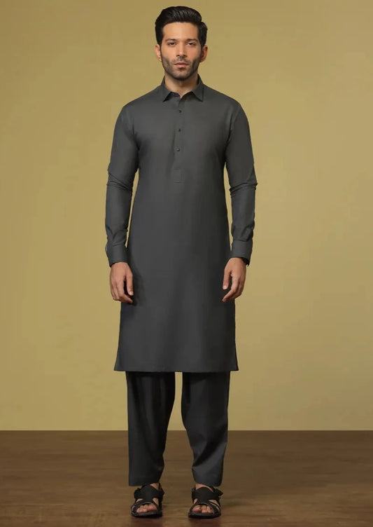 Grayish Green - Men's Kameez Shalwar