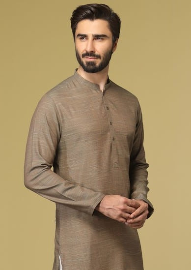 Multi Beige - Men's Kurta