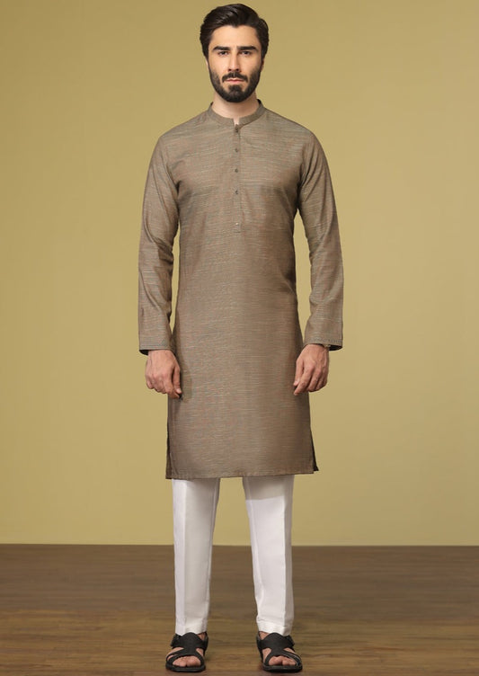 Multi Beige - Men's Kurta