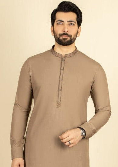Light Brown - Men's Kameez Shalwar