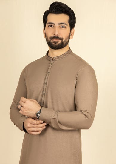 Light Brown - Men's Kameez Shalwar