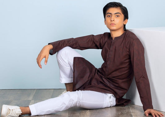 Maroon - Teen Boys Kurta
