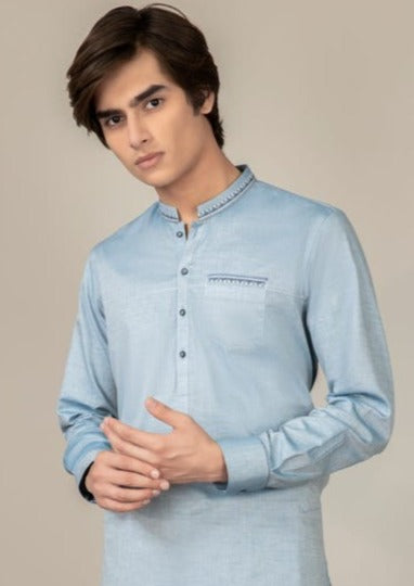Dull Blue - Teen Boy's Kameez & Shalwar