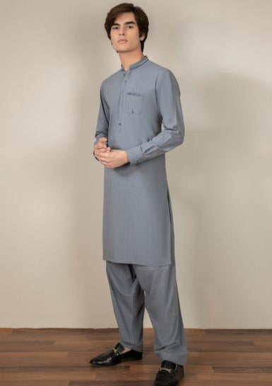 Bluish Grey - Teen Boy's Kameez & Shalwar