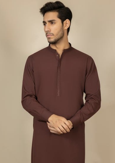 Maroon - Men's Kameez Shalwar