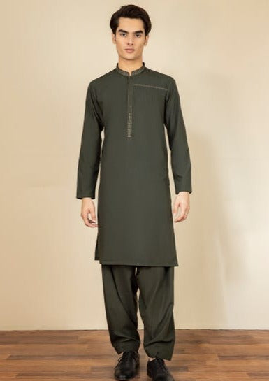 Olive - Teen Boy's Kameez & Shalwar