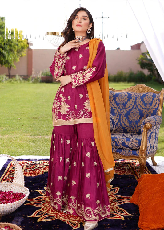 Magenta - Women's Gharara Dress