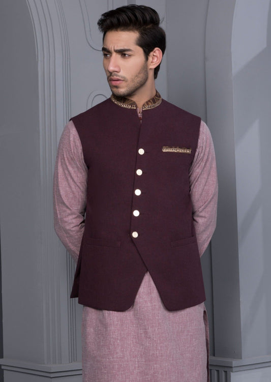 Maroon - Men's Waistcoat - Nectarine