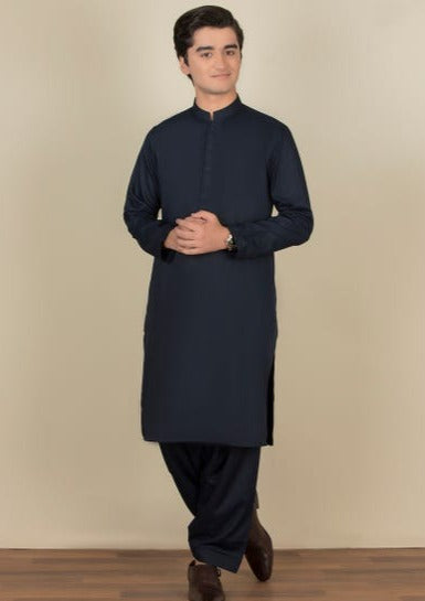 Navy Blue - Teen Boy's Kameez & Shalwar