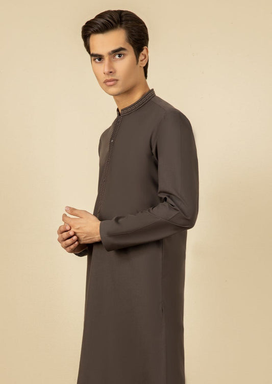 Mud Brown - Teen Boy's Kameez & Shalwar