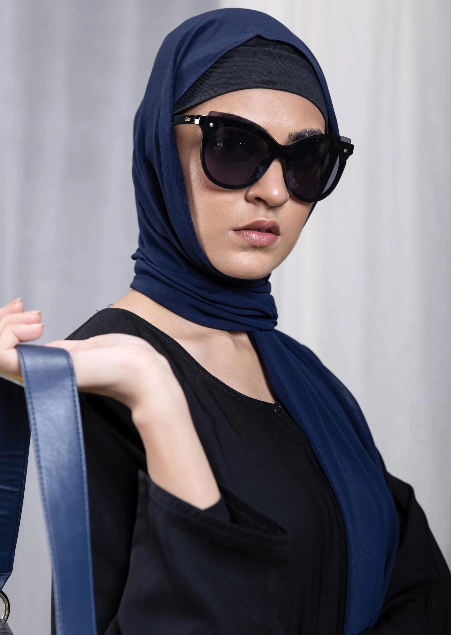 Black & Navy : Abaya & Hijab Set