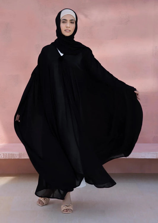 Black : Kaftan Abaya & Hijab Set