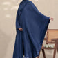 Blue : Pleated Kaftan Abaya & Hijab Set