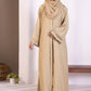 Beige : Button through Abaya