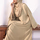Beige : Button through Abaya