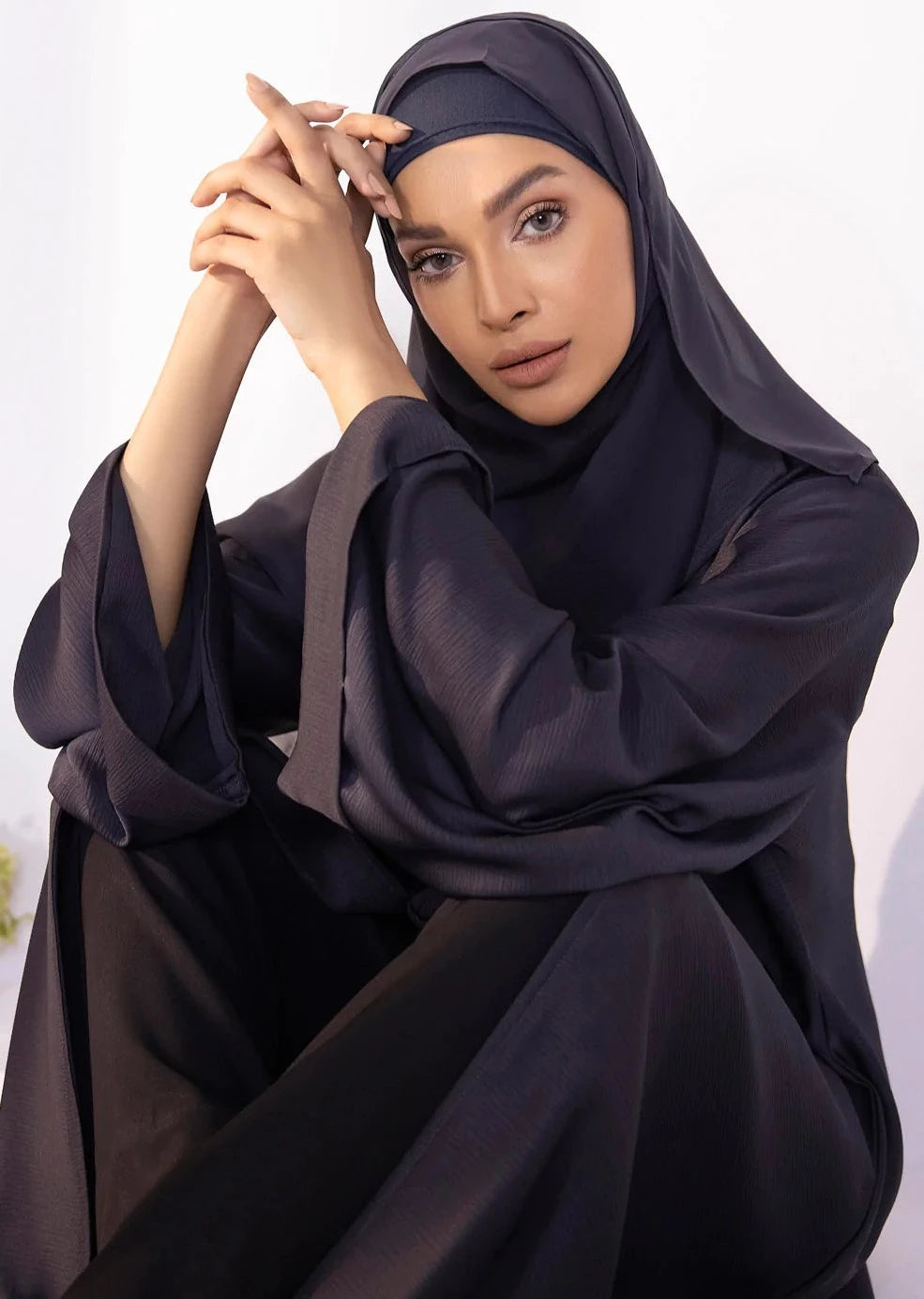 Charcoal : Abaya & Hijab Set