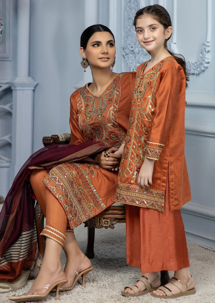 Orange - Girl's Kurta
