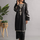 Black - Women's Embroidered Kurta (DC-0423)