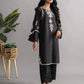 Black - Women's Embroidered Kurta (DC-0423)