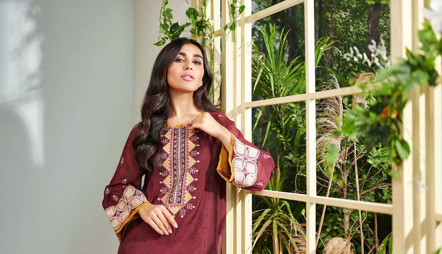 Maroon - Women's Dress