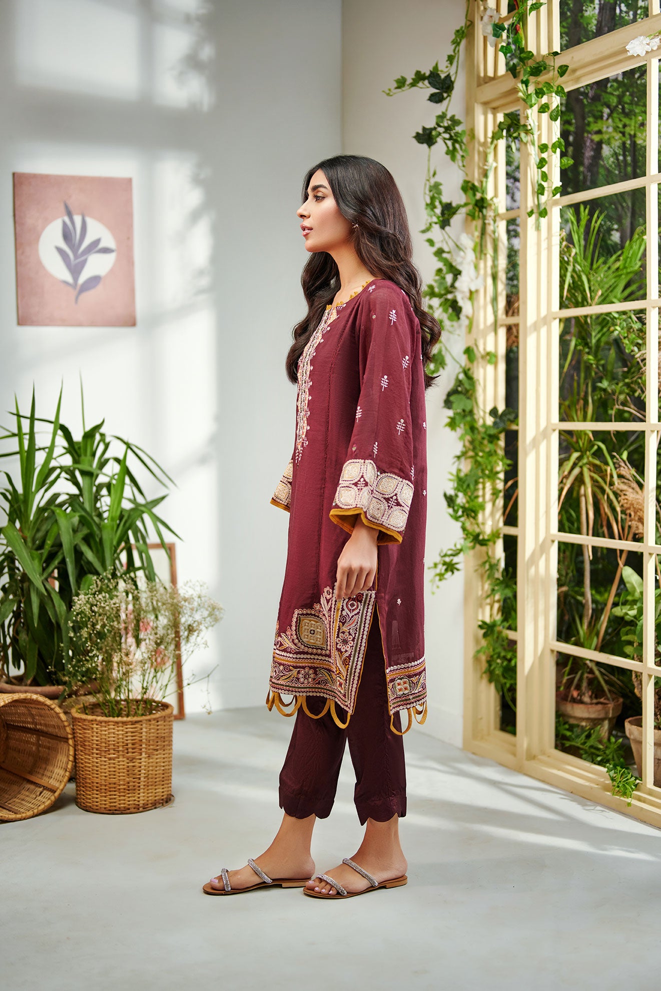 Maroon - Women's Dress
