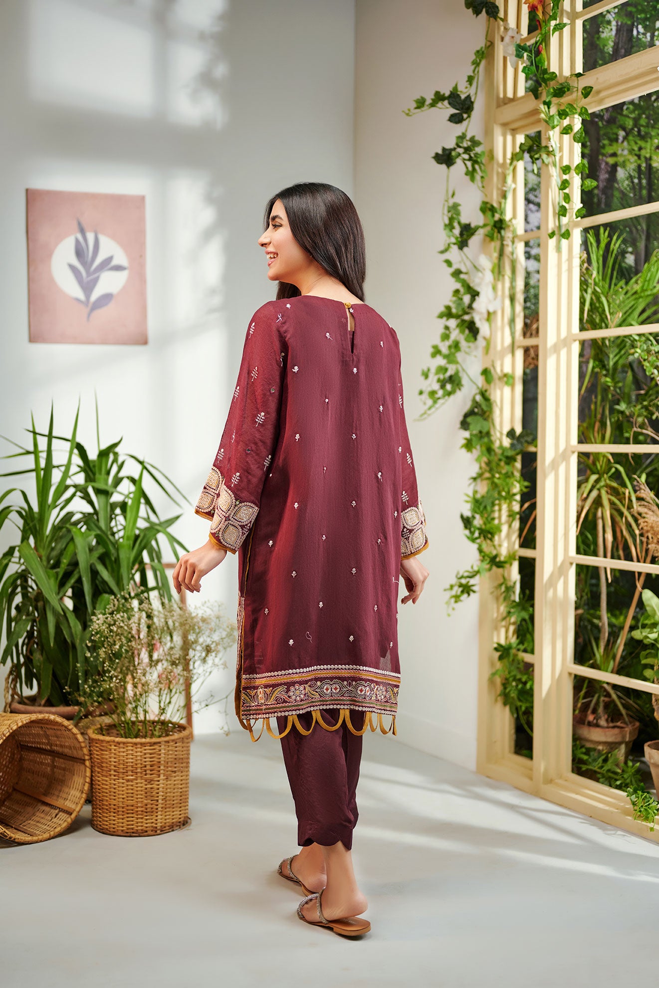 Maroon - Women's Dress