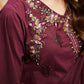Burgundy - Women's Dress - DC-2040