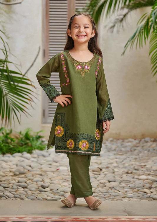 Dark Green - Girls Dress - DK-0127