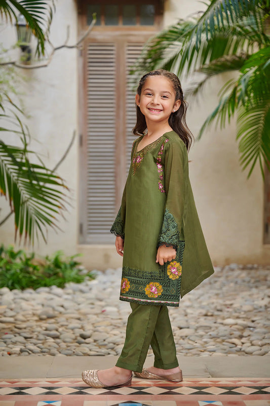 Dark Green - Girls Dress - DK-0127