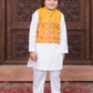 Yellow & White Cotton - 3 Piece Kurta Shalwar