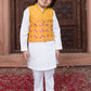 Yellow & White Cotton - 3 Piece Kurta Shalwar
