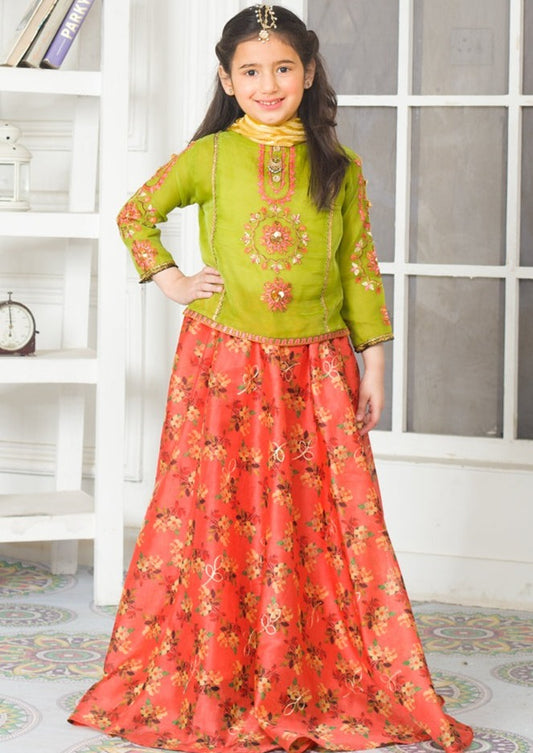 Orange - Girl's Lehnga Dress