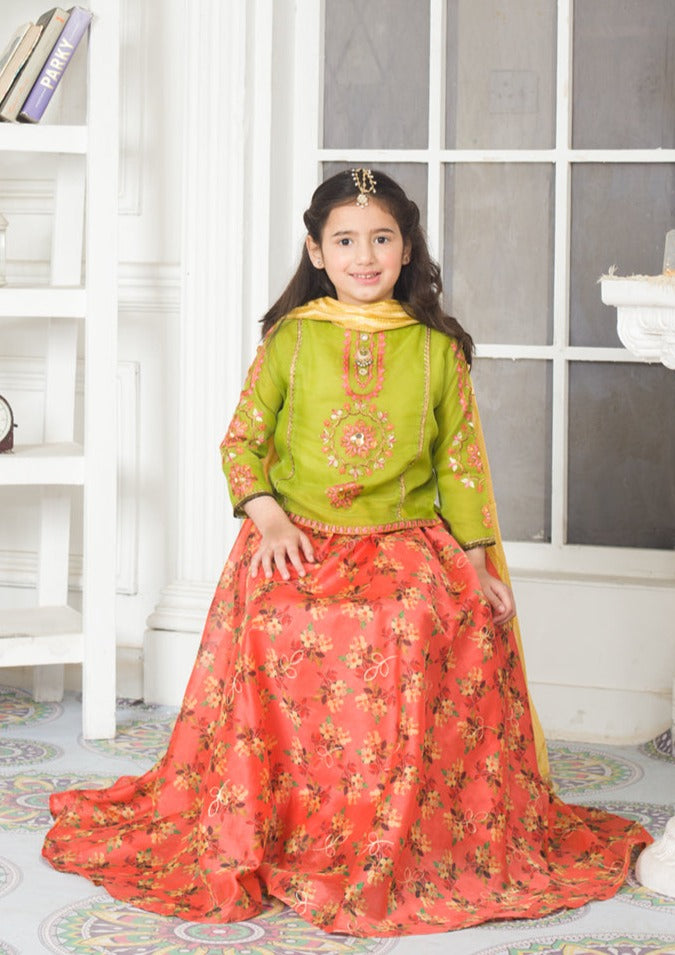 Orange - Girl's Lehnga Dress