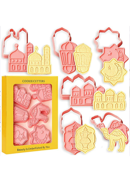 6 Pcs Eid Mubarak Cookie Cutter