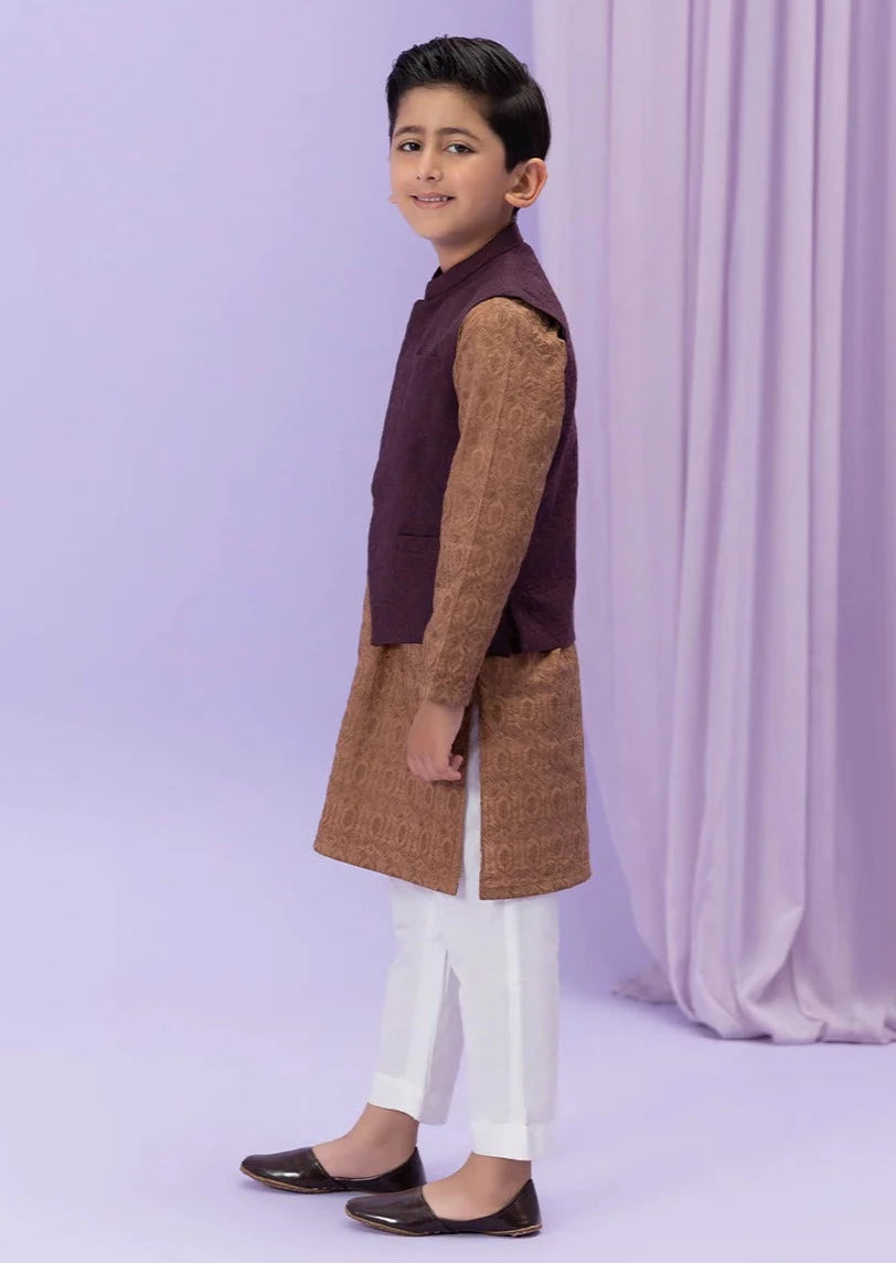 Dark Maroon - Boy's Waist Coat