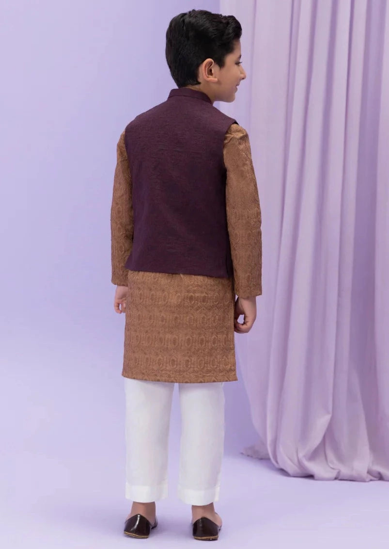 Dark Maroon - Boy's Waist Coat
