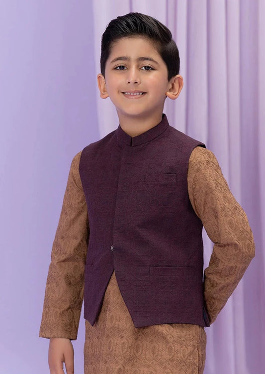 Dark Maroon - Boy's Waist Coat