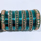 Bangles Large Set : Sea Green & Golden