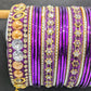 Bangles Large Set with Tassels : Purple & Golden